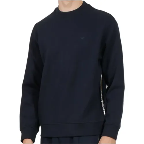 Sweater mit kontrastierendem Logo und gesticktem Adler - Emporio Armani - Modalova