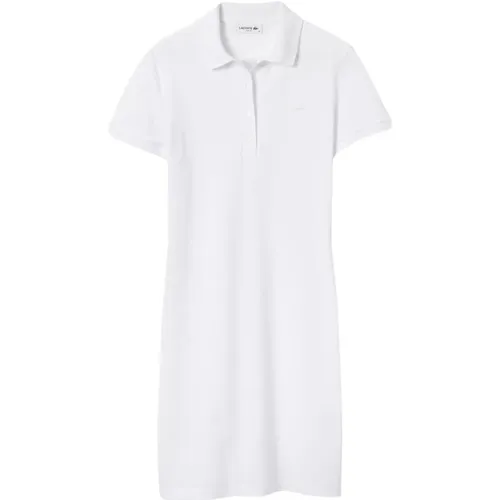 Großes Polo-Kleid mit Basic Logo Weiß , Damen, Größe: 3XL - Lacoste - Modalova