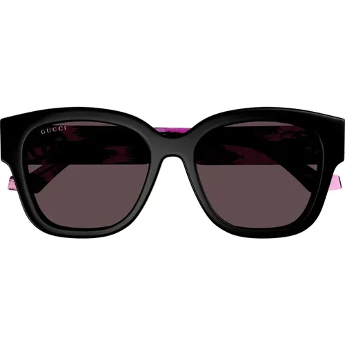 Quadratische Schwarze Sonnenbrille , Damen, Größe: 54 MM - Gucci - Modalova