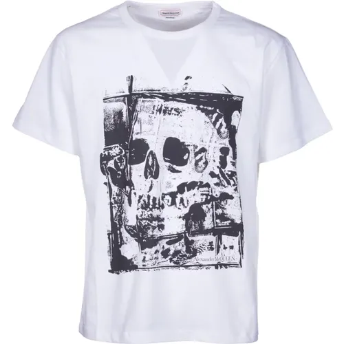 T-Shirts,T-Shirt mit Grafischem Druck in Weiß - alexander mcqueen - Modalova