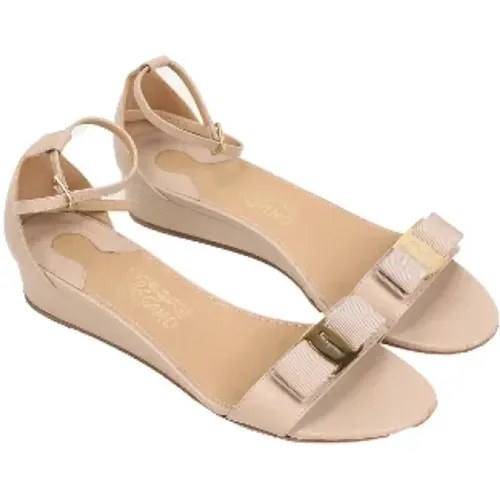 Pre-owned Leather sandals , female, Sizes: 5 1/2 UK - Salvatore Ferragamo Pre-owned - Modalova