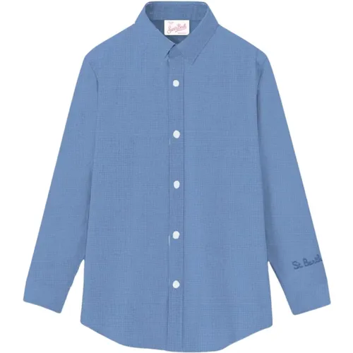 Linen Shirt with Exclusive Embroidery , female, Sizes: L - MC2 Saint Barth - Modalova