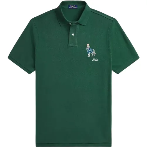 Grünes Poloshirt Classic Fit , Herren, Größe: M - Ralph Lauren - Modalova