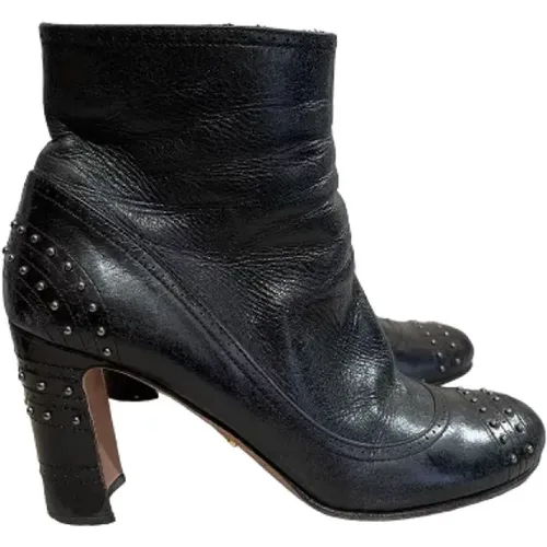 Pre-owned Leather boots , female, Sizes: 5 1/2 UK - Prada Vintage - Modalova