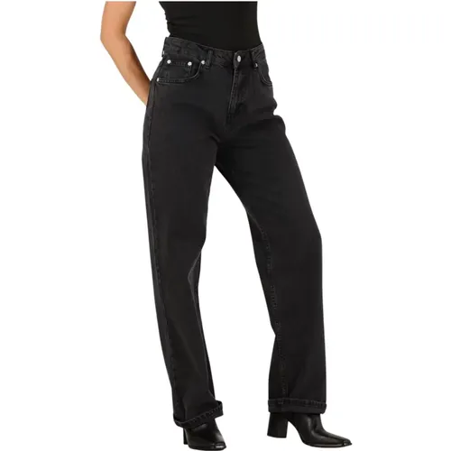 Schwarze Weite Jeans Simona D Hose , Damen, Größe: XS - NEO NOIR - Modalova