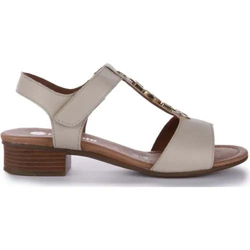 Elegant Cream Sandals with Ankle Strap , female, Sizes: 6 UK - Remonte - Modalova