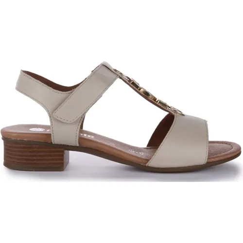 Elegant Cream Sandals with Ankle Strap , female, Sizes: 6 UK, 7 UK - Remonte - Modalova