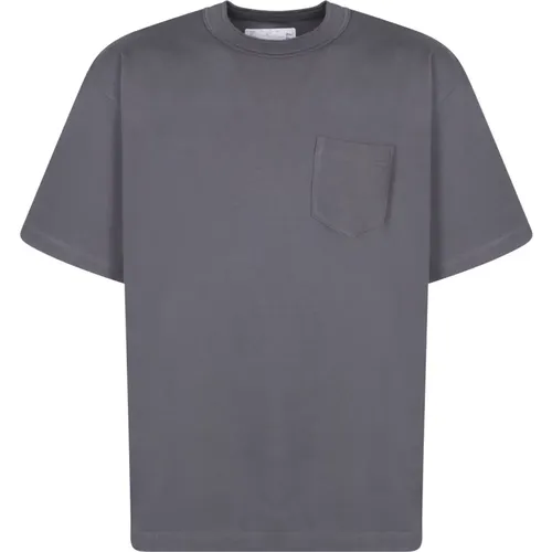 Graues T-Shirt mit Brusttasche - Sacai - Modalova