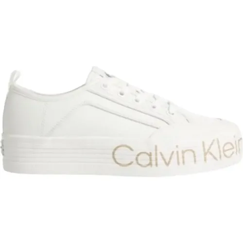 Weiße Lässige Ledersneakers für Frauen - Calvin Klein Jeans - Modalova
