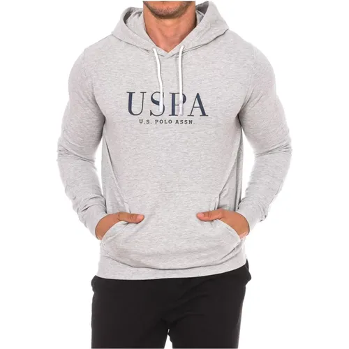 Kapuzenpullover mit verstellbarer Kordel , Herren, Größe: S - U.S. Polo Assn. - Modalova