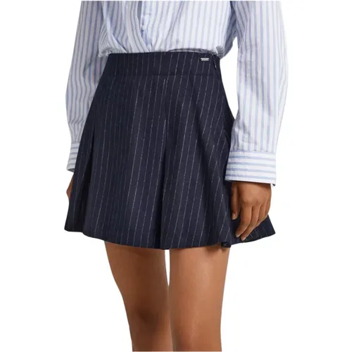 Mini Baumwollrock mit Plissierten Details , Damen, Größe: M - Pepe Jeans - Modalova