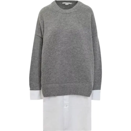 Lagiger Merino Poplin Pullover Knopfmanschette - Stella Mccartney - Modalova