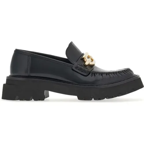 Schwarze Gancini-Schnalle Lederslipper , Damen, Größe: 35 1/2 EU - Salvatore Ferragamo - Modalova