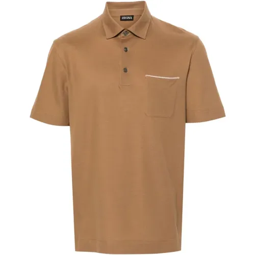 Klassisches Baumwoll-Poloshirt , Herren, Größe: 2XL - Ermenegildo Zegna - Modalova