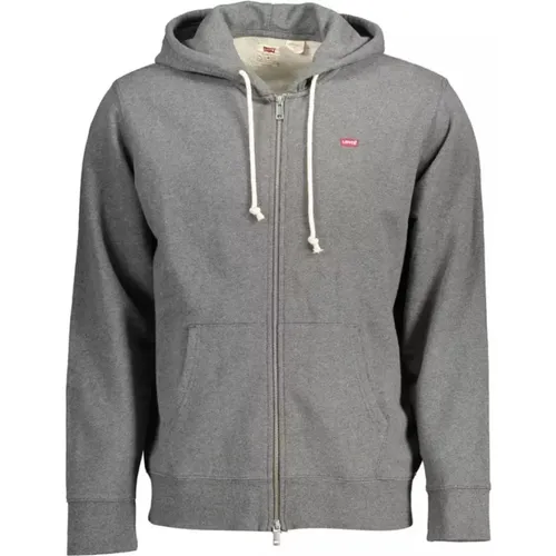 Levi's, Klassischer Grauer Hoodie mit Reißverschluss und Logo , Herren, Größe: XL - Levis - Modalova