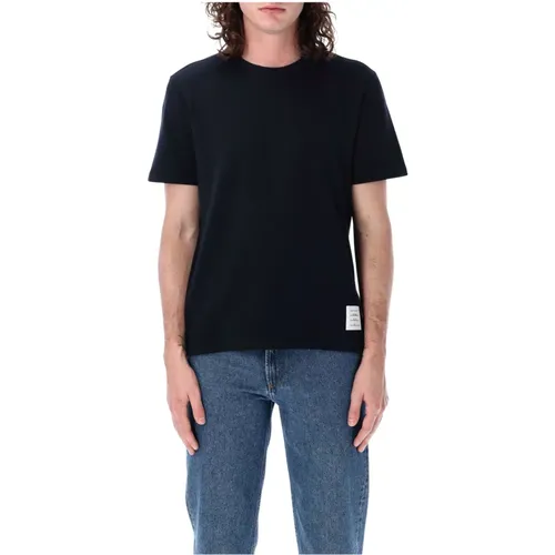 Navy Relaxed Fit Tee , male, Sizes: M, L, XL - Thom Browne - Modalova