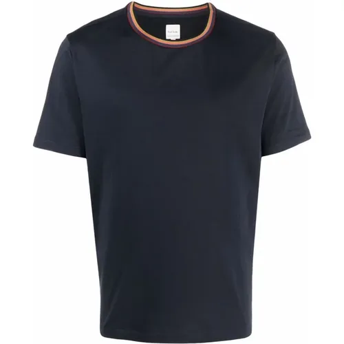 Blau gestreiftes Bio-Baumwoll-T-Shirt , Herren, Größe: M - Paul Smith - Modalova