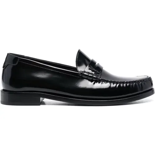 Leather Penny Slot Loafers , male, Sizes: 7 1/2 UK, 9 UK, 8 1/2 UK, 11 UK, 8 UK, 6 UK, 7 UK - Saint Laurent - Modalova