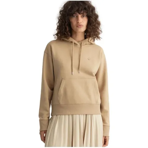 Cotton Hooded Sweatshirt , female, Sizes: S, L, M - Gant - Modalova