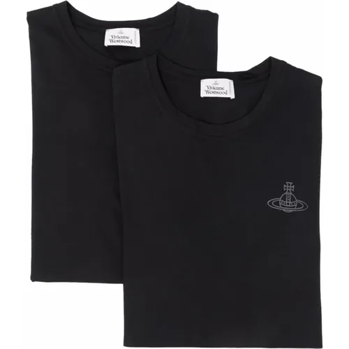 Schwarze T-Shirts Zwei-Pack , Herren, Größe: XL - Vivienne Westwood - Modalova
