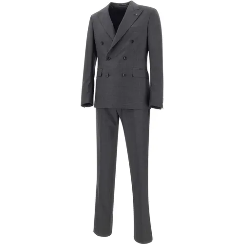 Grey Wool Two-Piece Suit , male, Sizes: XL, L, 2XL, M - Tagliatore - Modalova