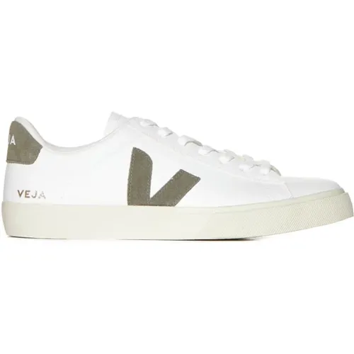 Campo Leder Sneakers Weiß/Khaki , Herren, Größe: 45 EU - Veja - Modalova