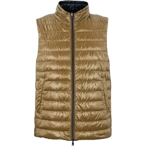Reversible Quilted Sleeveless Vest with High Collar , male, Sizes: M, 3XL, 2XL, 4XL, S, L, XL - Herno - Modalova