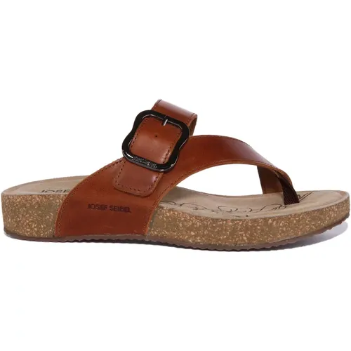 Leather Toe Post Sandals Camel , female, Sizes: 9 UK, 7 UK, 6 UK - Josef Seibel - Modalova