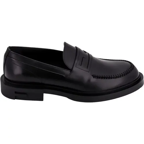 Schwarze Leder Loafer Schuhe Aw23 - Fendi - Modalova