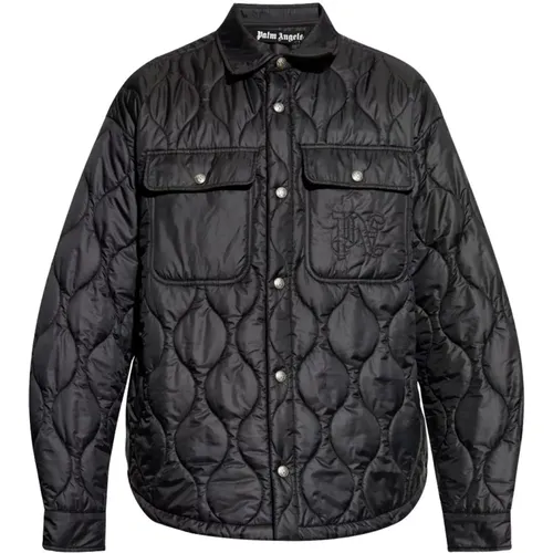 Quilted Coat Monogram Pattern , male, Sizes: L, M - Palm Angels - Modalova