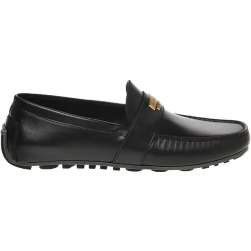 Schwarze flache Schuhe , Herren, Größe: 44 EU - Moschino - Modalova