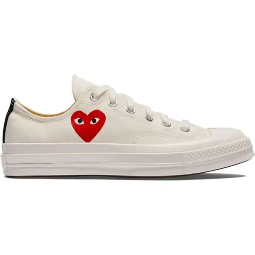 Canvas Heart Sneakers mit Kontrastierender Ferse , Herren, Größe: 40 EU - Comme des Garçons Play - Modalova