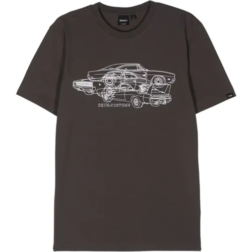 Stilisierte Graue T-Shirt und Polo , Herren, Größe: 2XL - Deus Ex Machina - Modalova