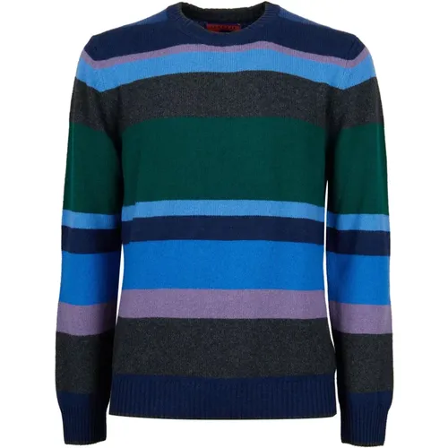 Bunt Gestreifter Crew-Neck Pullover - Gallo - Modalova