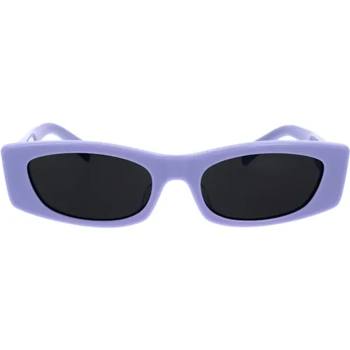 Geometric Sunglasses in Lilac with Dark Smoke Lenses , unisex, Sizes: 55 MM - Celine - Modalova