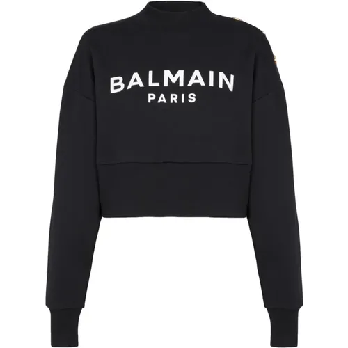 Sweatshirt mit Bamain Paris Druck - Balmain - Modalova