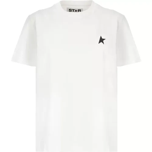 Cotton Star Logo T-shirt , female, Sizes: S, L, M - Golden Goose - Modalova