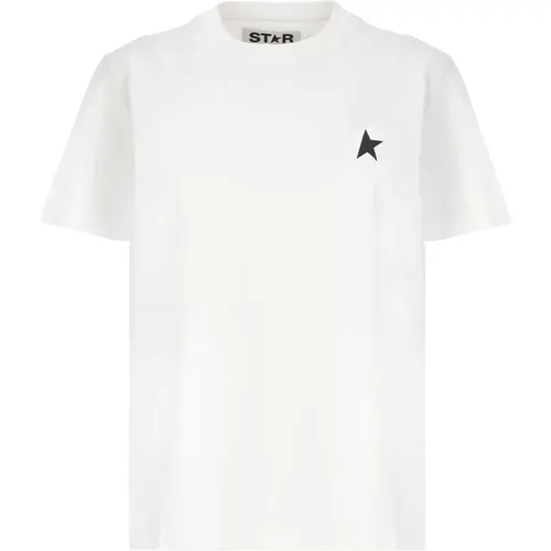 Cotton Star Logo T-shirt , female, Sizes: S, XS - Golden Goose - Modalova