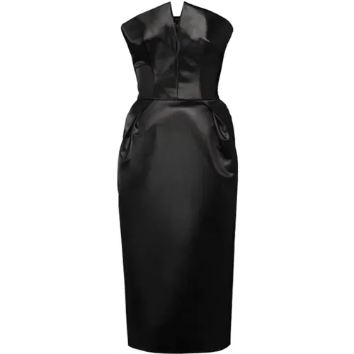 Elegant Strapless Midi Dress , female, Sizes: XS - Maison Margiela - Modalova