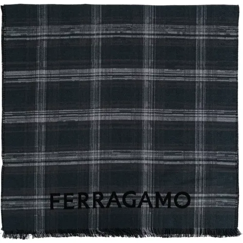 Wool scarf , male, Sizes: ONE SIZE - Salvatore Ferragamo - Modalova