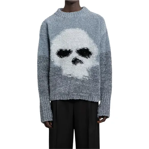 Glitzer Skull Pullover , Herren, Größe: L - ERL - Modalova