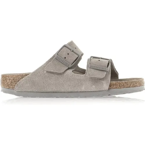 Leather and Suede Summer Sliders , female, Sizes: 8 UK, 9 UK, 12 UK, 10 UK, 11 UK - Birkenstock - Modalova