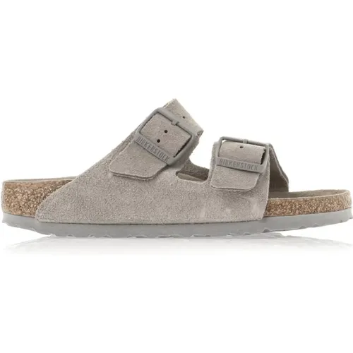 Leather and Suede Summer Sliders , female, Sizes: 8 UK, 9 UK, 12 UK, 10 UK, 11 UK, 7 UK, 4 UK, 6 UK, 5 UK - Birkenstock - Modalova