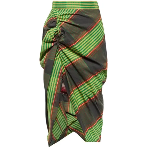 Combat Tartan Side Panther Midi Skirt , female, Sizes: XS - Vivienne Westwood - Modalova