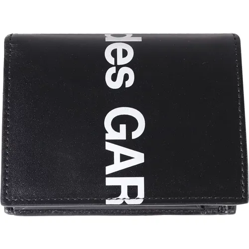 Schwarzes Logo Bi-fold Wallet Kartenfächer - Comme des Garçons - Modalova