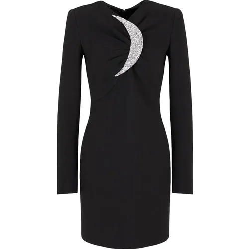 Schwarzes Drapiertes Cady Crepe Kleid - Emporio Armani - Modalova