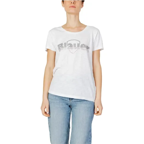 Damen T-Shirt Frühling/Sommer Kollektion , Damen, Größe: XL - Blauer - Modalova