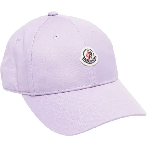 Lilac Kids Hat with Visor and Velcro Closure , female, Sizes: M - Moncler - Modalova