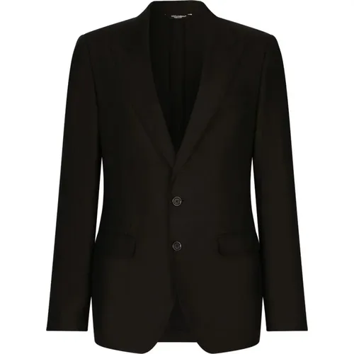 Luxury Linen Men`s Blazer , male, Sizes: XS - Dolce & Gabbana - Modalova