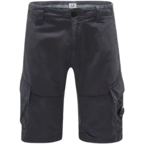 Marineblaue Baumwoll-Leinen-Cargoshorts , Herren, Größe: XL - C.P. Company - Modalova